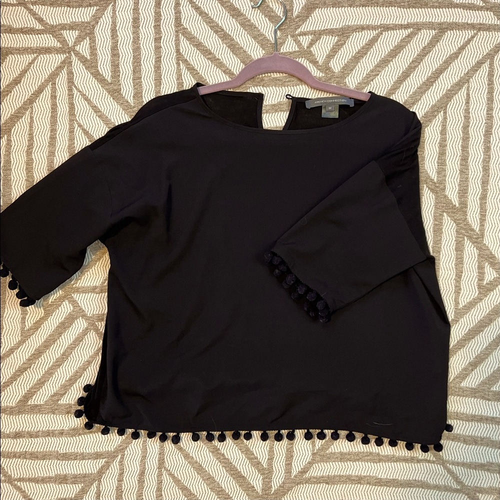 Gorgeous French Connection blouse with bauble details on sleeves 3/4 sleeves
